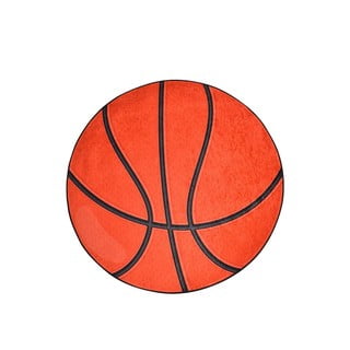 Oranžna otroška nedrseča preproga Conceptum Hypnose Basketball, ø 140 cm