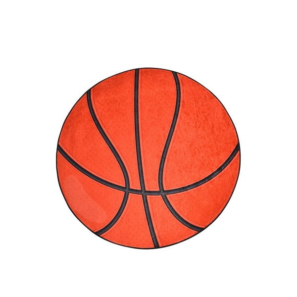Oranžna otroška nedrseča preproga Conceptum Hypnose Basketball, ø 140 cm