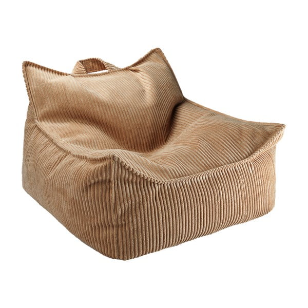 Rjava otroška vreča za sedenje iz rebrastega žameta Chair – Wigiwama