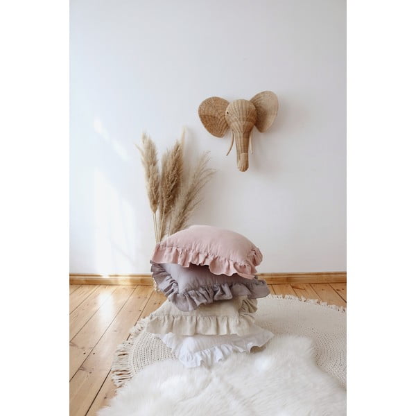 Lanena otroška prevleka za blazino 40x40 cm White Frill – Moi Mili-image-4
