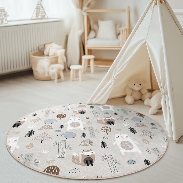 Pralna otroška preproga ø120 cm Forest Friends – Mila Home-image-2