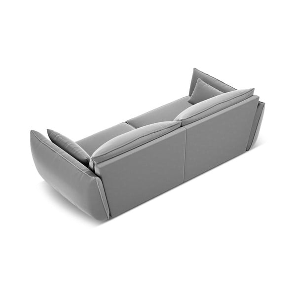 Svetlo siva žametna sedežna garnitura 208 cm Vanda – Mazzini Sofas-image-3