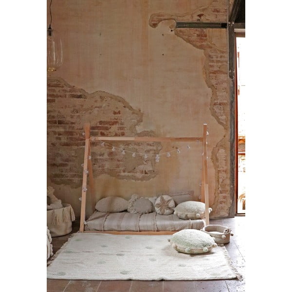 Kaki zelena/kremno bela pralna ročno tkana bombažna otroška preproga 120x160 cm Hippy Dots Olive – Lorena Canals-image-3