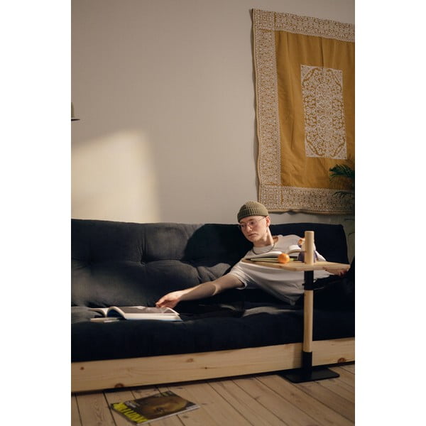 Temno zelena raztegljiva sedežna garnitura iz rebrastega žameta 196 cm Base – Karup Design-image-1