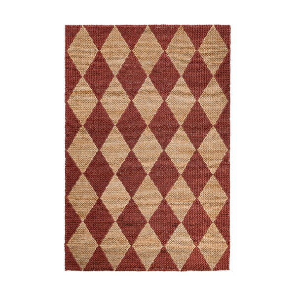 Ročno tkana preproga iz mešanice jute v barvi terakote 120x170 cm Effie Diamond – Flair Rugs