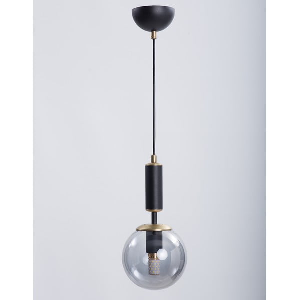 Črna/siva viseča svetilka s steklenim senčnikom ø 15 cm Hector – Squid Lighting