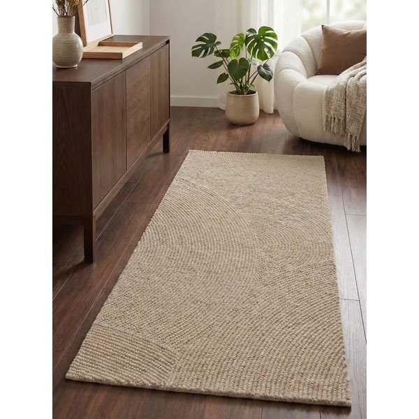 Bež ročno tkan volnen tekač 80x200 cm Calmio – Hanse Home-image-1
