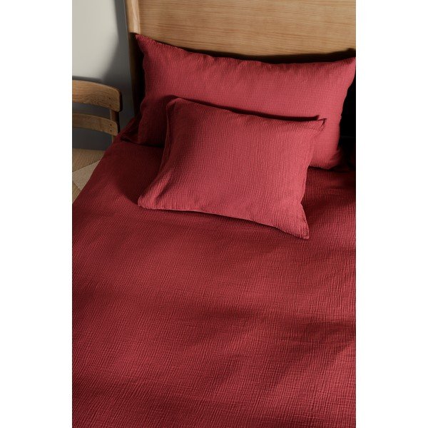 Bordo rdeča enojna posteljnina iz muslina 140x200 cm Amilia – Jotex-image-1