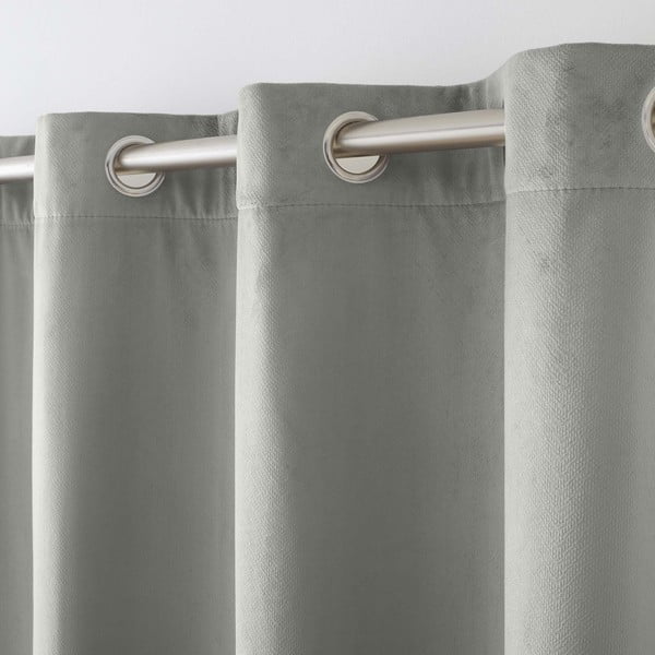 Siva žametna izolacijska zavesa 140x260 cm Polarchic – douceur d'intérieur-image-3