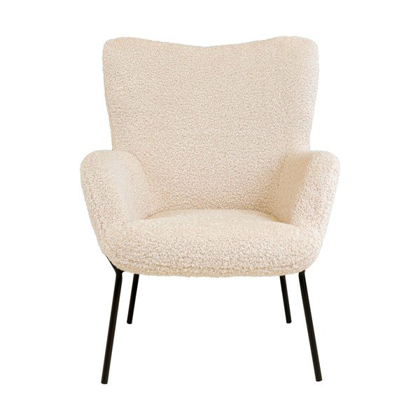 Kremno bel fotelj iz umetnega krzna Glasgow – Bonami Essentials-image-2