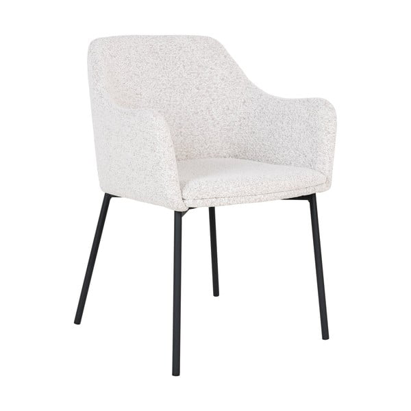 Bel oblazinjen jedilni stol z nasloni za roke Melilla – House Nordic