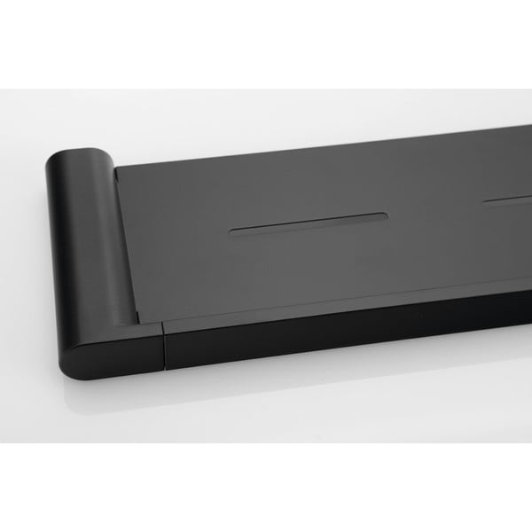 Mat črna medeninasta stenska kopalniška polica Flori – Sapho-image-1