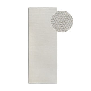 Kremno bel ročno tkan tekač iz mešanice volne 80x200 cm Pradesh Natural White – Elle Decoration