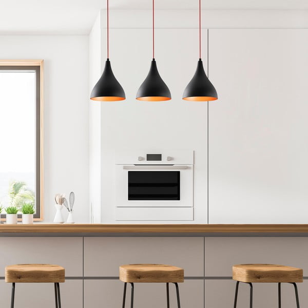 Črna viseča svetilka s kovinskim senčnikom Berceste – Opviq lights-image-2