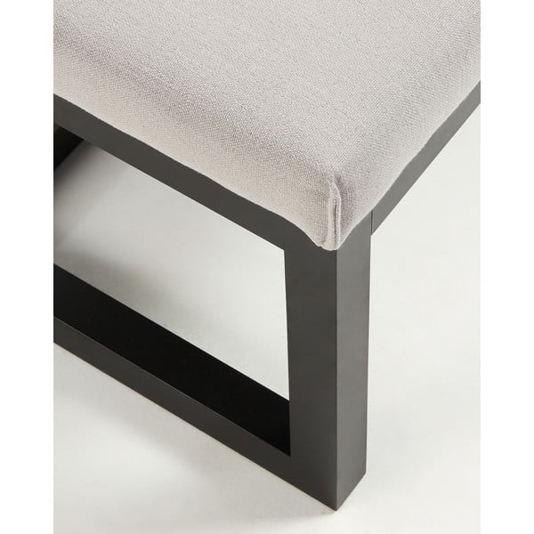 Črna/sivo-bež klop Loya – Kave Home-image-3