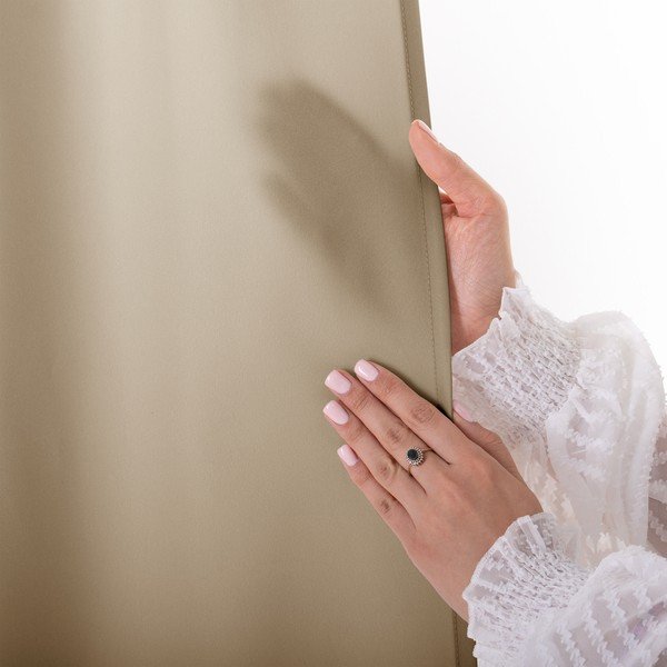 Bež zavesa za delno zatemnitev 140x250 cm Carli Tie – Restilo-image-4