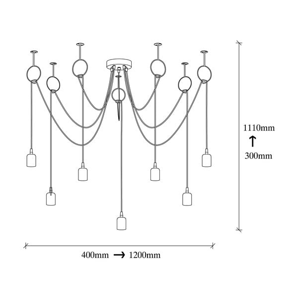 Črna viseča svetilka s 7 žarnicami Opviq lights Sirin-image-3