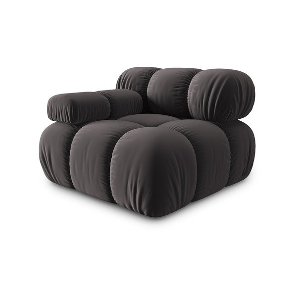 Temno siva žametna modularna sedežna garnitura (levi kot) Bellis – Micadoni Home-image-3