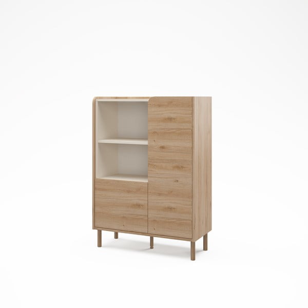 Omarica v hrastovem dekorju v naravni barvi 90x125x40 cm Monza – Marckeric-image-3