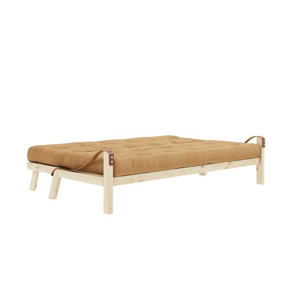 Gorčično rumena raztegljiva sedežna garnitura iz rebrastega žameta 204 cm Poetry – Karup Design-image-3