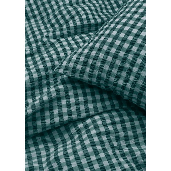 Zelena/modra enojna posteljnina iz krepa 140x200 cm Bæk&Bølge – JUNA-image-2