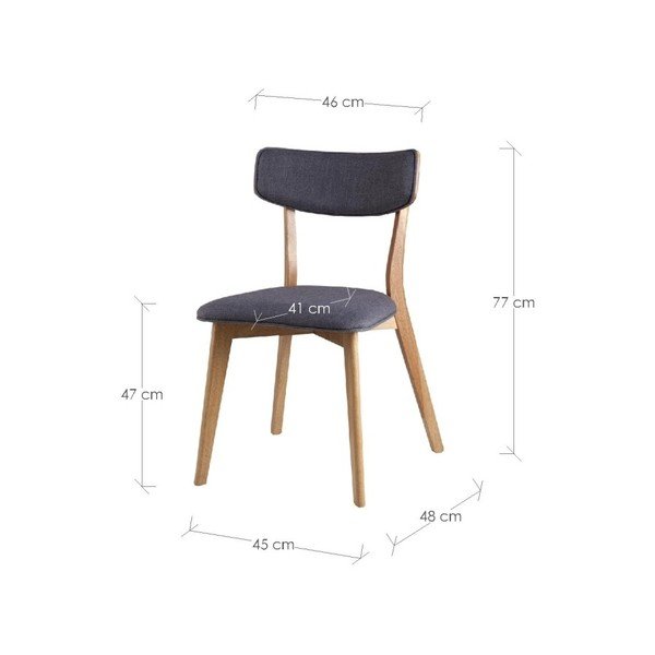 Komplet 2 temno sivih jedilnih stolov sømcasa Anais-image-1