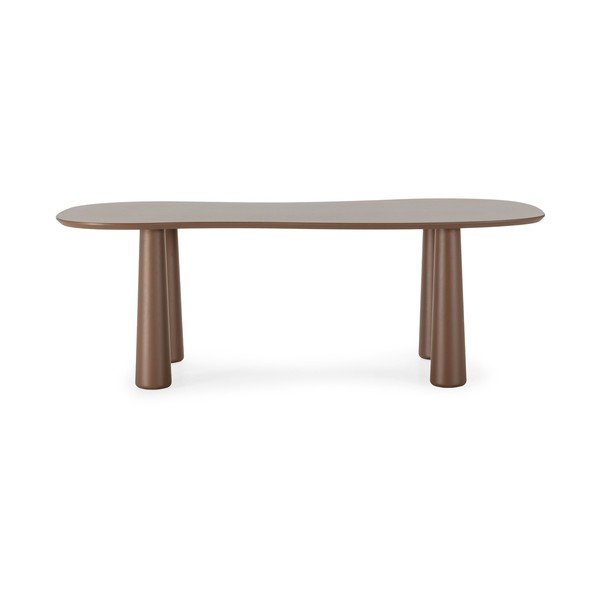 Rjava klubska mizica z borovo mizno ploščo 110x220 cm Nahia – MOME