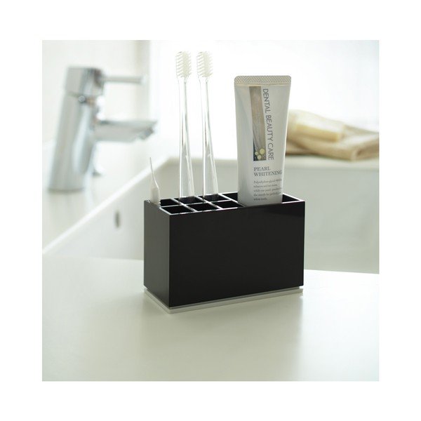Črno plastično stojalo za zobne ščetke Mist – YAMAZAKI-image-1
