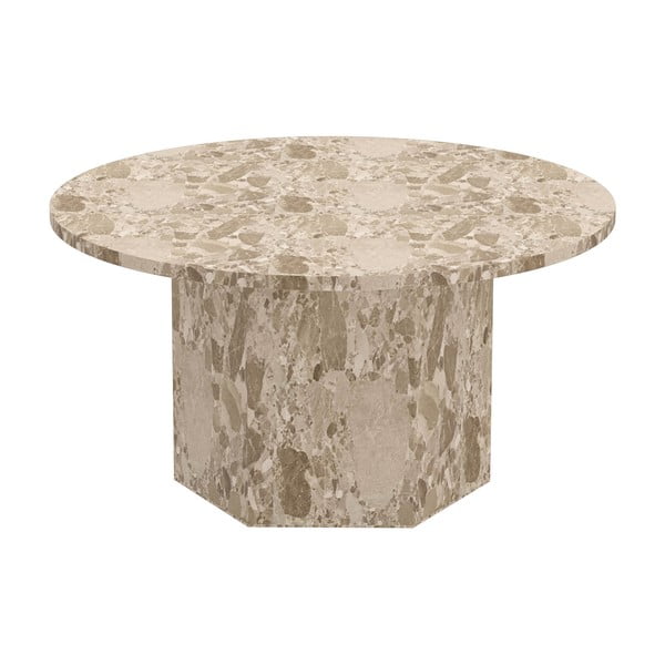 Svetlo rjava marmorna okrogla mizica ø 80 cm Naxos – Actona-image-4