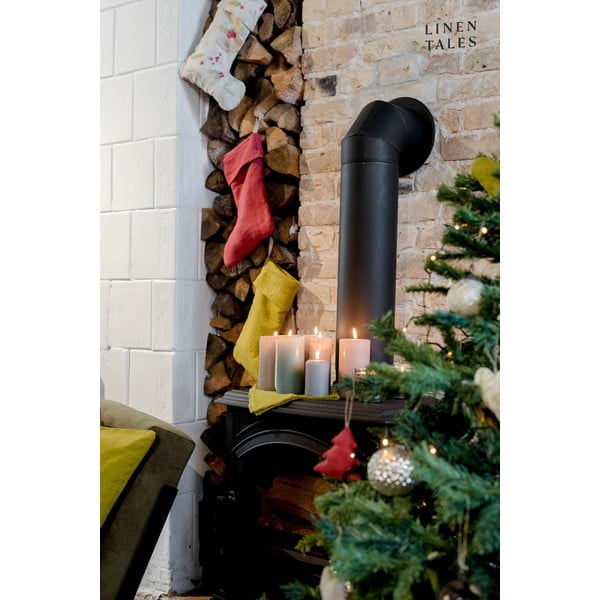 Tekstilna božična nogavica Christmas Print Natural – Linen Tales-image-2