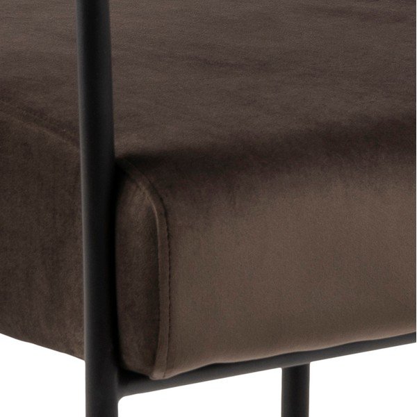 Temno rjav žametni fotelj Actona Cloe-image-3