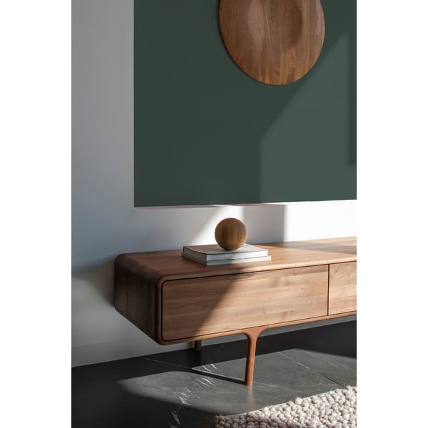 Rjava TV omarica iz masivnega oreha 220x45x45 cm Fawn – Gazzda-image-4