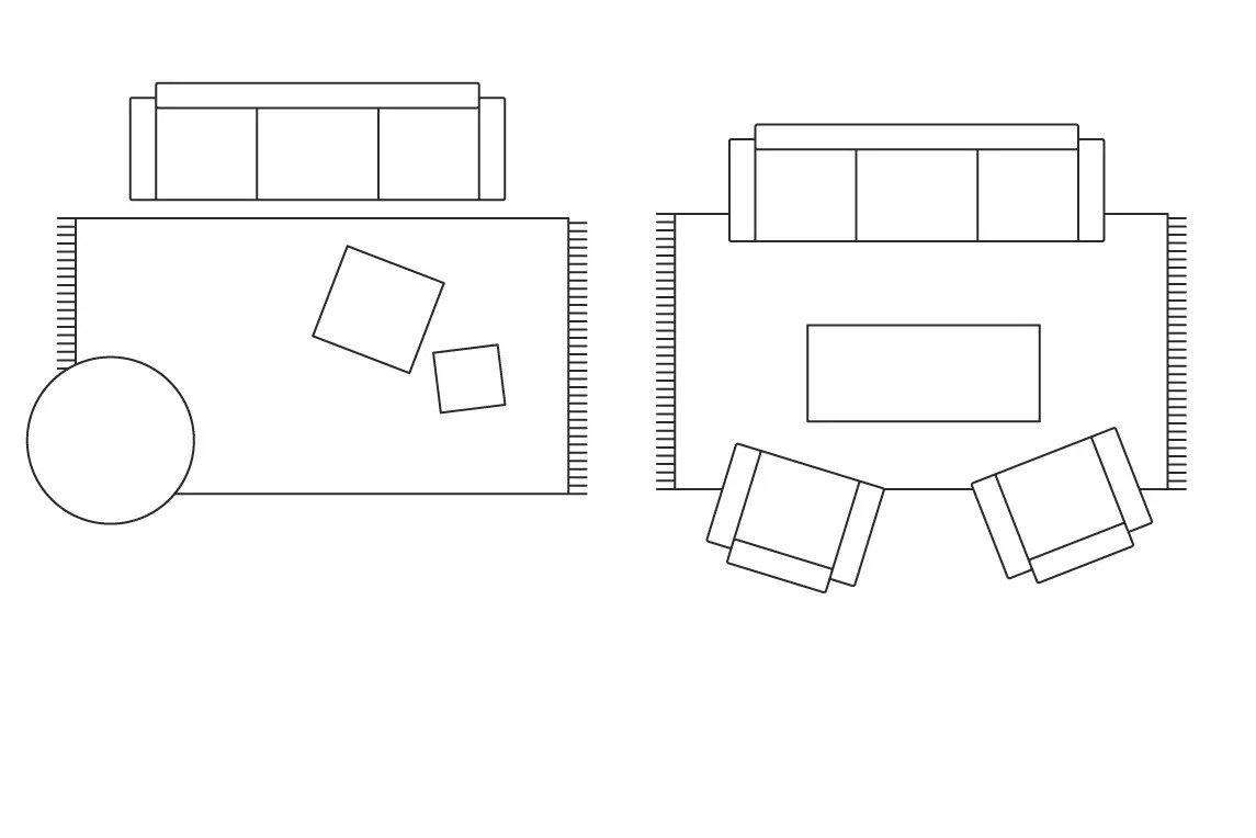 V majhni dnevni sobi uporabite svetle barve in manj opazne vzorce.