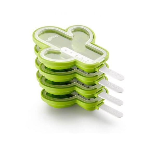 Komplet 4 zelenih silikonskih modelčkov za sladoled v obliki kaktusa Lékué