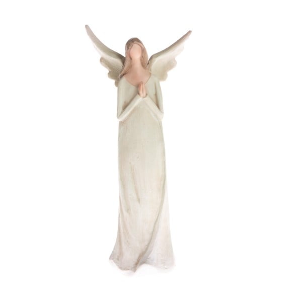 Bež dekorativna figurica Dakls Praying Angel, višina 14,5 cm