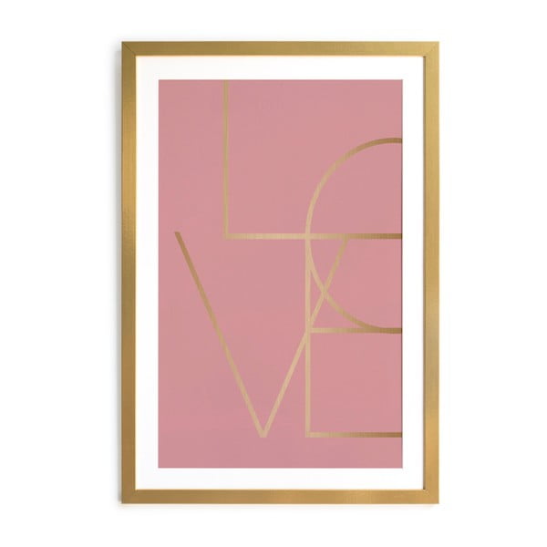 Slika v okvirju Atelje Velvet Golden Love, 40 x 60 cm