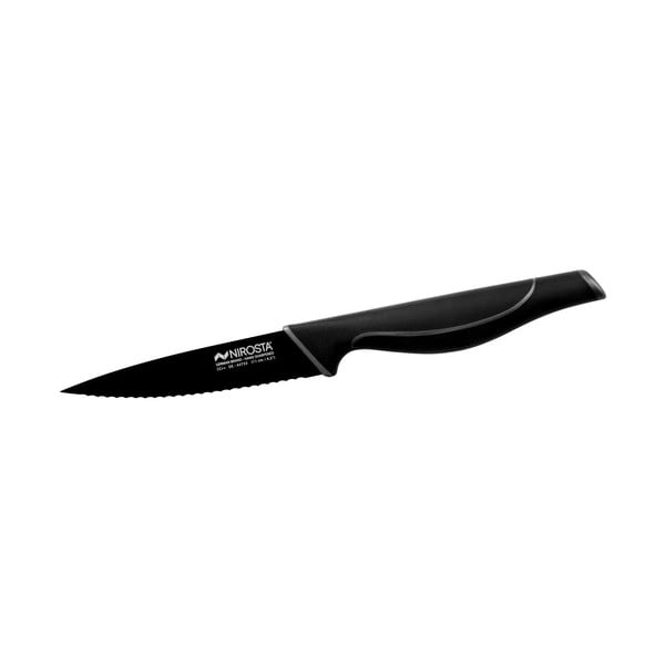 Črn nazobčan nož iz nerjavečega jekla Nirosta Wave