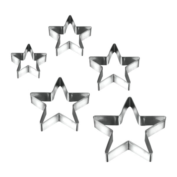 Komplet 5 modelčkov za piškote v obliki zvezde Metaltex Cookie Cutters