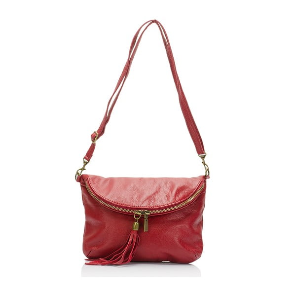 Temno rdeča usnjena torbica Lisa Minardi Renae
