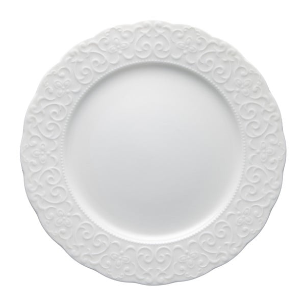 Bel porcelanast krožnik Brandani Gran Gala, ⌀ 25 cm