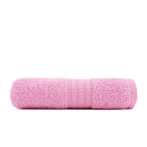 Rožnata brisača iz čistega bombaža Sunny, 50 x 90 cm