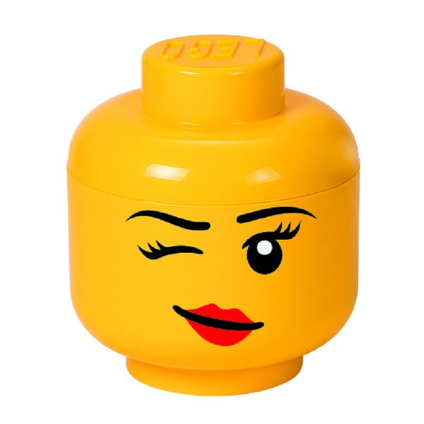 Rumena škatla za shranjevanje v obliki glave LEGO® Winky, ⌀ 16,3 cm