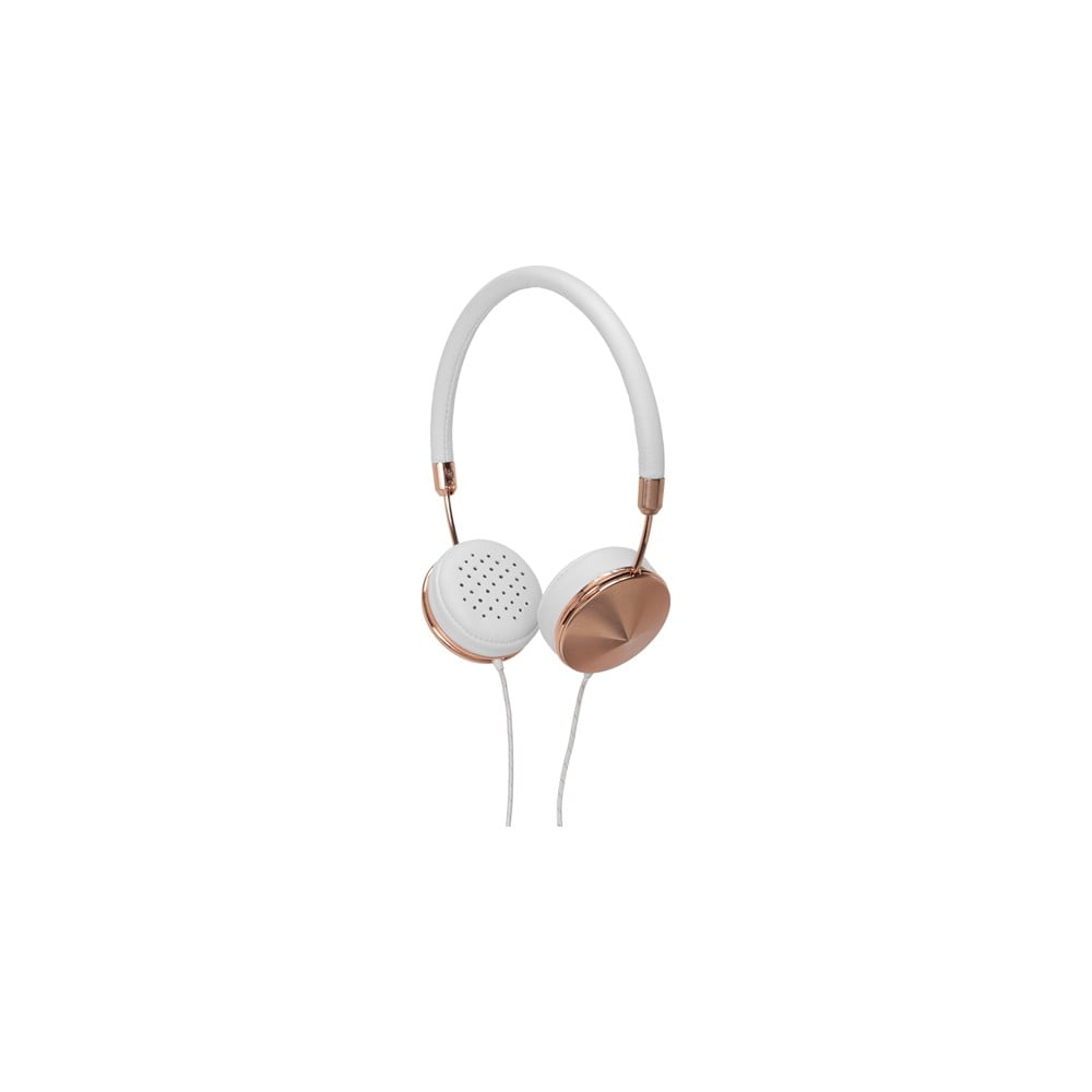 Bele slušalke z detajli iz rožnatega zlata Frends Layla