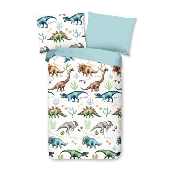 Otroška flanelna posteljnina Good Morning Dino, 140 x 200 cm