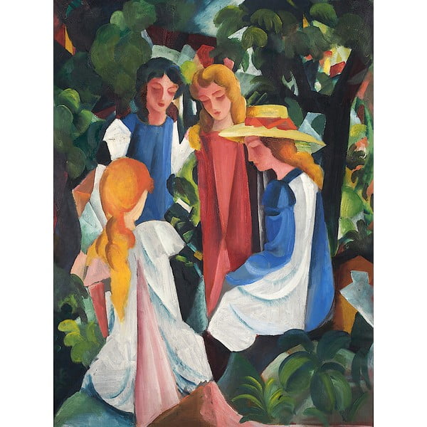 Reprodukcija slike Augusta Mackeja - Four Girls, 40 x 60 cm