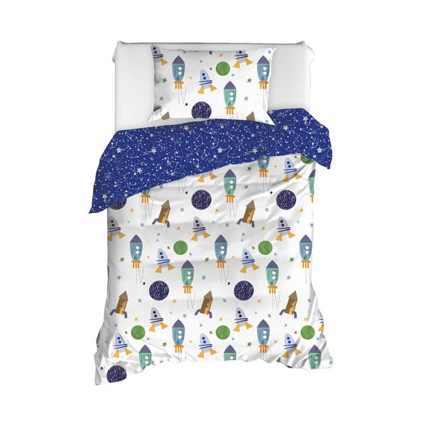 Ranforce bombažna posteljnina Mijolnir Spacex Dark Blue, 140 x 200 cm