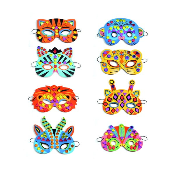 Komplet za izdelavo 8 živalskih mask Djeco Jungle