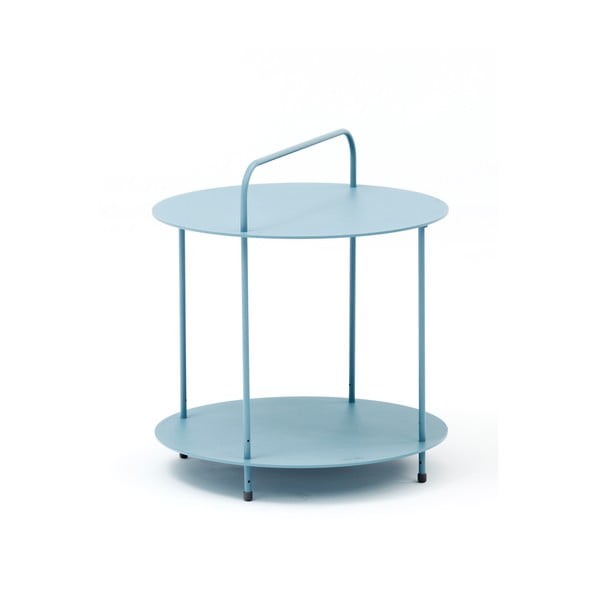 Vrtna kovinska mizica za shranjevanje v modri barvi Ezeis Plip, ø 45 cm