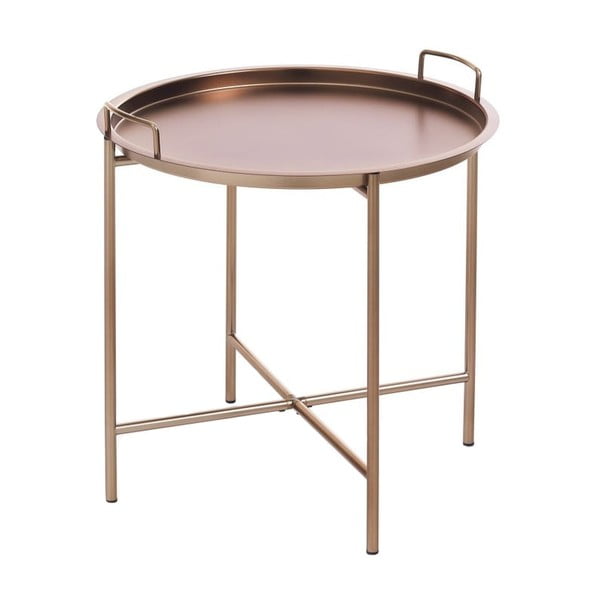 Stranska mizica v bakreni barvi z odstranljivim pladnjem Tomasucci Vagna, ⌀ 45 cm