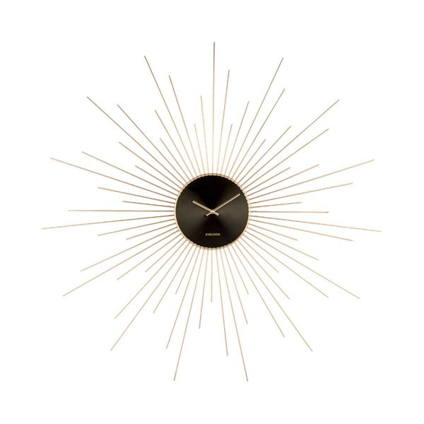 Stenska ura v črni in zlati barvi Karlsson Peony, ø 95 cm